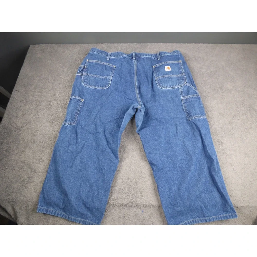Carhartt FR Flame Resistant Dungaree Jeans Mens 46x21 Blue Denim FRB13-DNM CAT 2